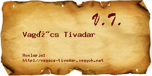 Vagács Tivadar névjegykártya